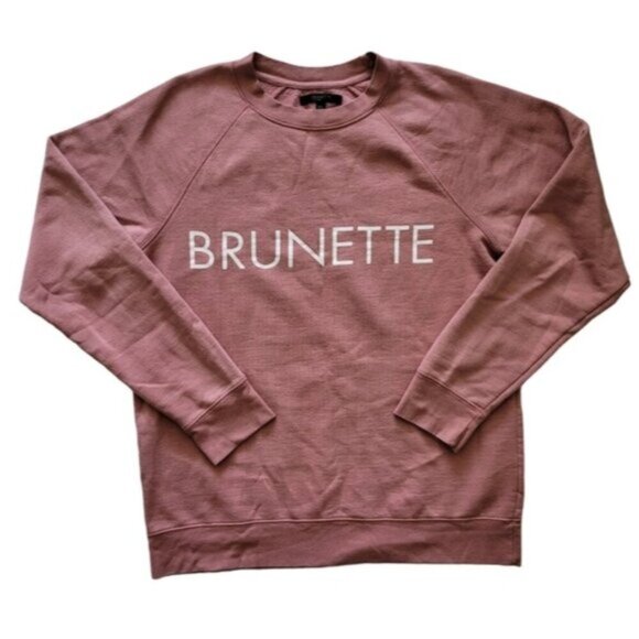 Brunette the Label Classic Crew Neck Rose Sweatshirt Size M/L - Picture 1 of 7